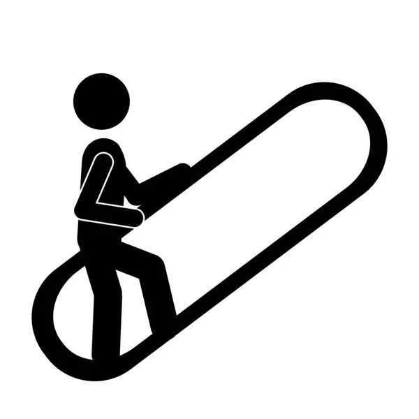 Persona hasta el icono de la escalera mecánica — Vector de stock