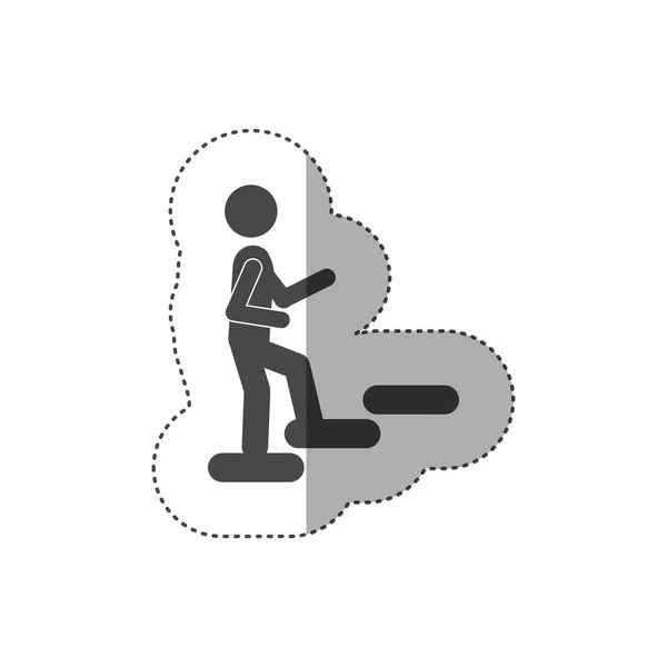 Negro persona por las escaleras icono — Archivo Imágenes Vectoriales