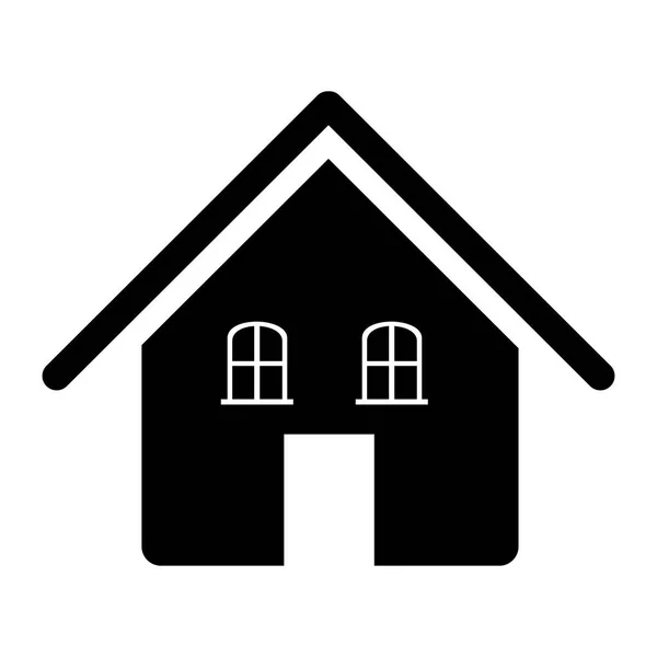 Contour beautiful house icon — Stock Vector