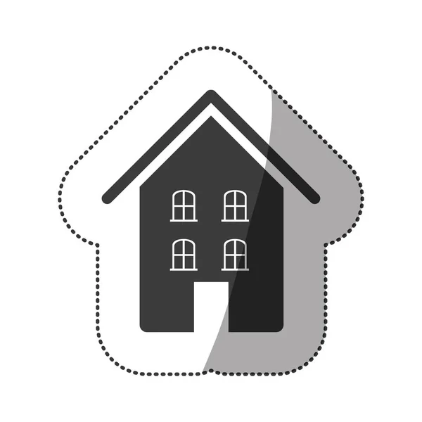 Gray beautiful house icon — Stock Vector