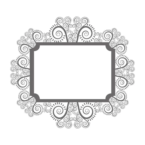 Емблема з орнаментальним дизайном декору — стоковий вектор