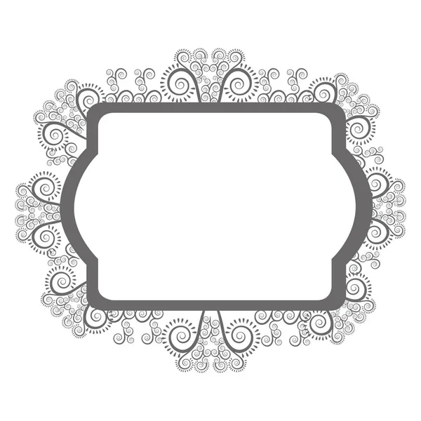 Emblema com design de decoração ornamental —  Vetores de Stock