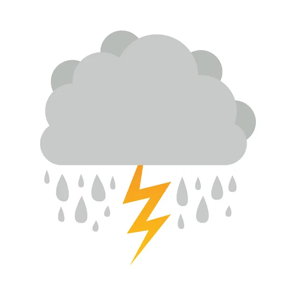 Nube cúmulo con lluvia y truenos — Vector de stock