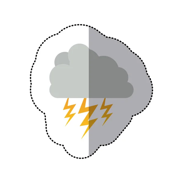Наклейка кучевое облако со штормом и громом — стоковый вектор