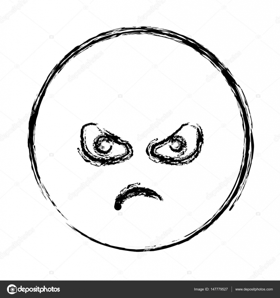 Verschwommene Silhouette Emoticon wütendes Gesicht Stock-Vektorbild von  ©grgroupstock 147779527, image size:963x1024