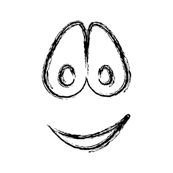 Silueta borrosa emoticono sonrisa expresión — Vector de stock