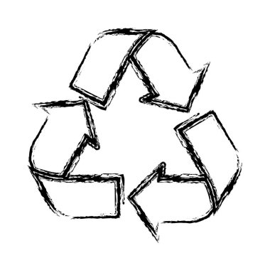 oklarla geri dönüşüm sembolü kroki