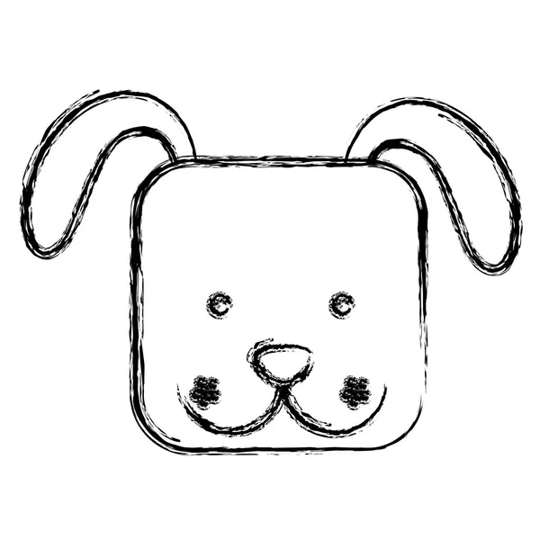 Figura animal de cara de cão quadrado — Vetor de Stock