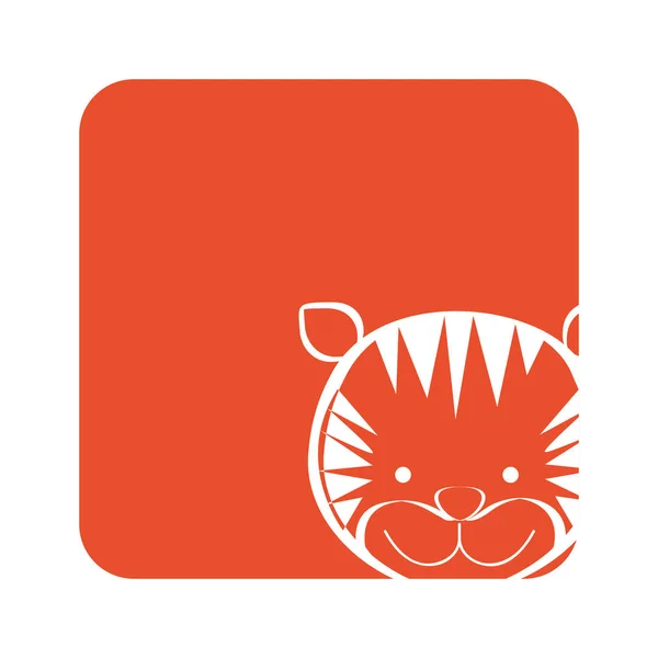 Imagem quadrada laranja de animal tigre —  Vetores de Stock