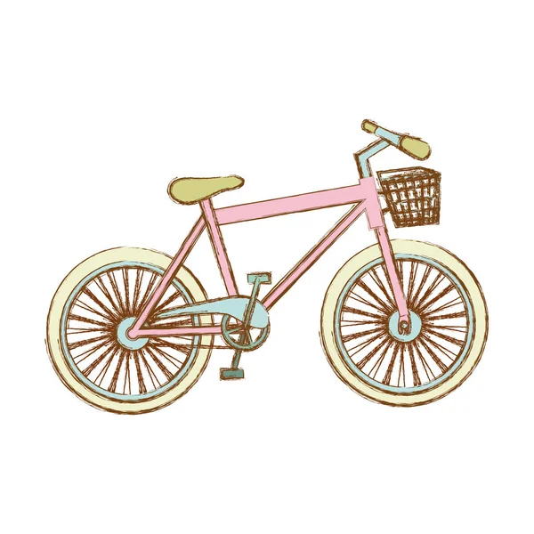 バスケットを持つ女の子の自転車のシルエット — ストック写真