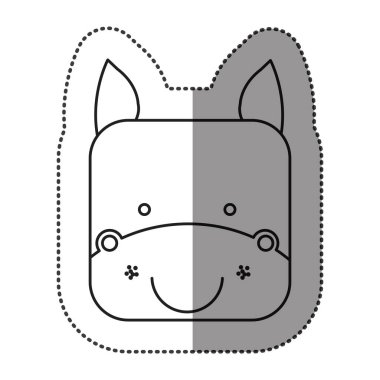 etiket sevimli at hayvan kafa ifade