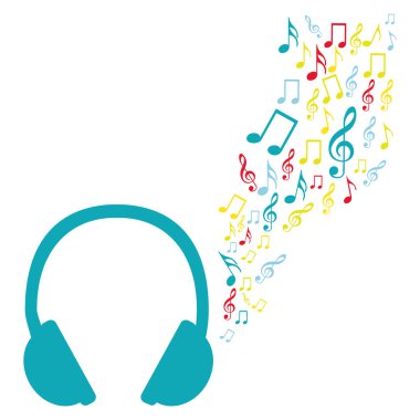 renk siluet kulaklık ile müzik ses