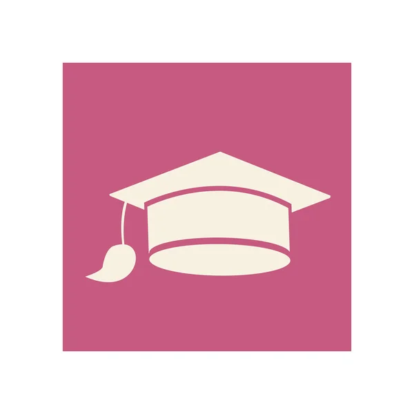 Плоска випускна шапка піктограма освіти — стоковий вектор