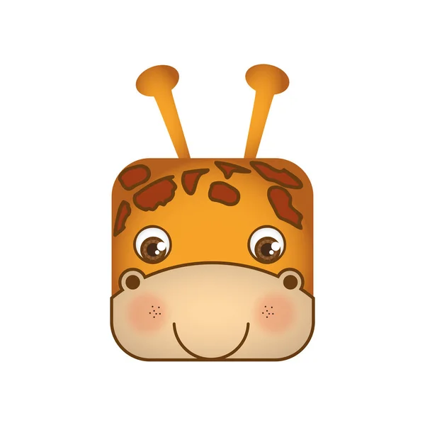 Linda jirafa animal cabeza expresión — Archivo Imágenes Vectoriales