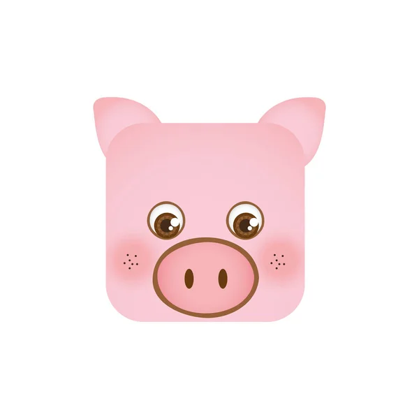 Expression mignonne de tête de porc — Image vectorielle