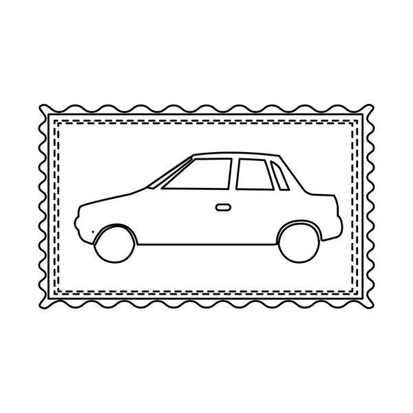 Μονόχρωμη περίγραμμα πλαισίου του αυτοκινήτου — Διανυσματικό Αρχείο