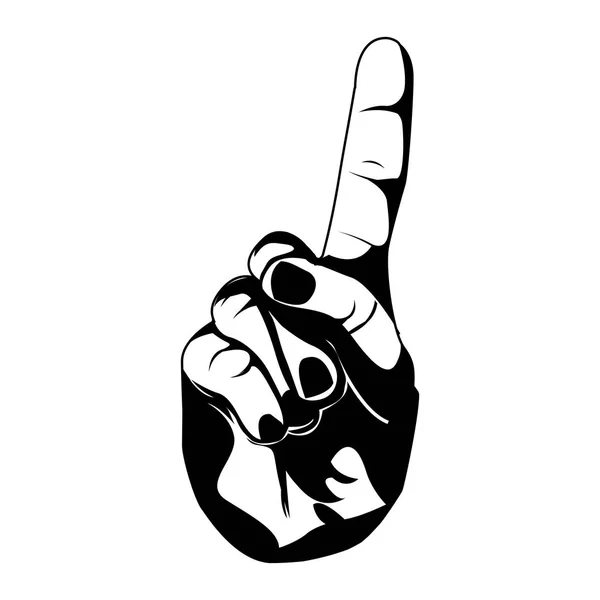 Schwarze Silhouettenhand mit einem Fingersymbol — Stockvektor