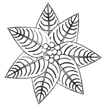 Kroki siluet Atatürk çiçeği Noel çiçek bulanık simgesi tasarım