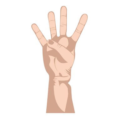 dört parmak sembol siluet deri renk kolla kroki