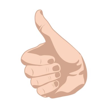 siluet cilt rengini el ile sinyal başparmak yukarı kroki