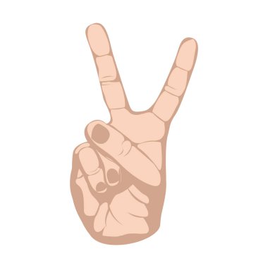 iki parmak sembol siluet deri renk elle kroki