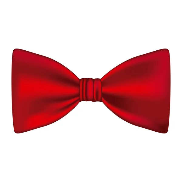 弓でリアルなかわいい赤いリボン — ストックベクタ