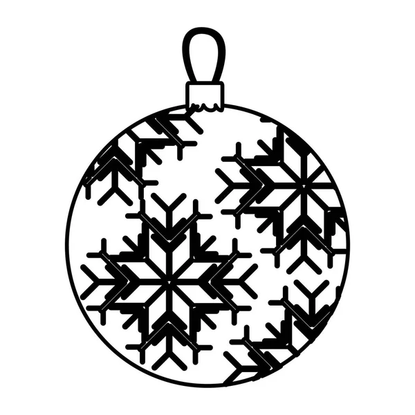 Guirnalda de silueta navidad con copos de nieve decorativo — Vector de stock