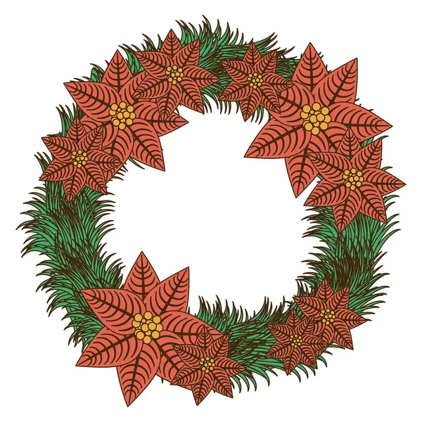 Neprůhledné barvy koruna s vánoční hvězda vánoční květiny — Stockový vektor
