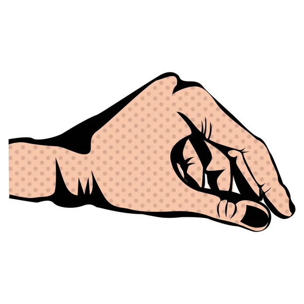 Silhouette pointillé peau couleur main doigts ensemble — Image vectorielle