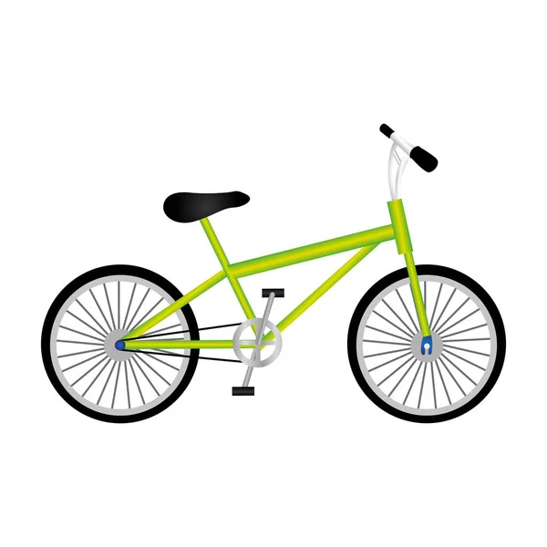 Silueta de deporte bicicleta verde en fondo blanco — Archivo Imágenes Vectoriales