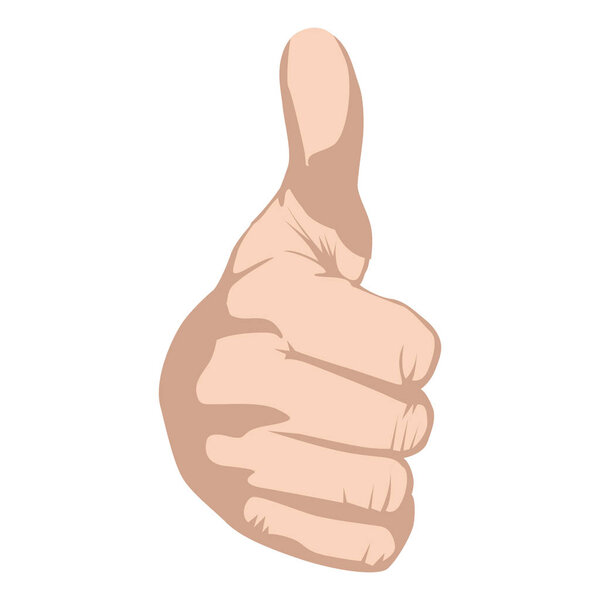 Силуэт эскиза цвет кожи руки с сигналом переднего вида OK
