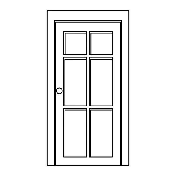Sziluettjét zárt fehér bejárati ajtó — Stock Vector