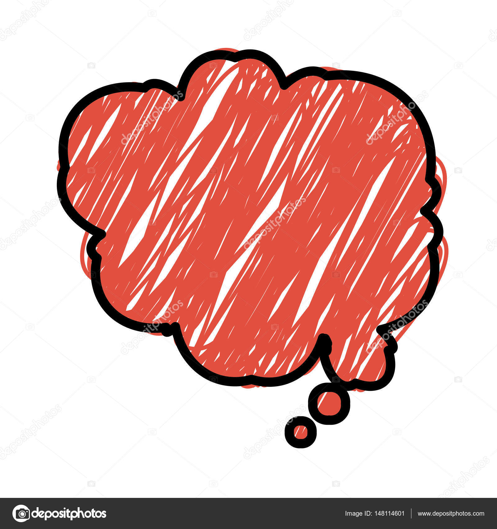 Sagoma di nuvola discorso di disegno a matita colore arancione — Vettoriali di grgroupstock