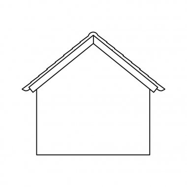 Cephe siluet evin çatı simgesiyle