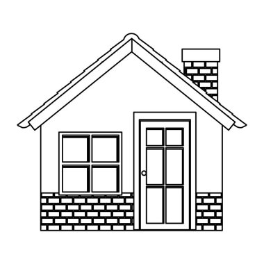 siluet cephe köy yarım tuğla duvar ve baca