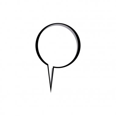 kuyruk ile dairesel konuşmayla tek renkli siluet