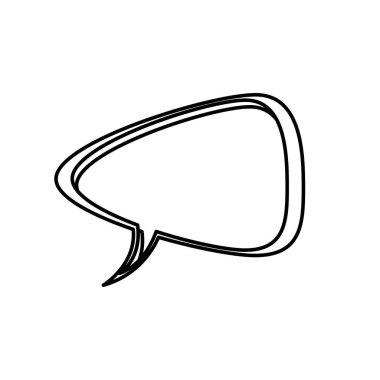 Çift kontur ile yuvarlatılmış üçgen konuşma silüeti