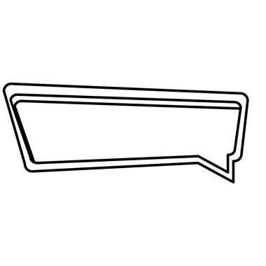 siluet dikdörtgen konuşma çift kontur ile