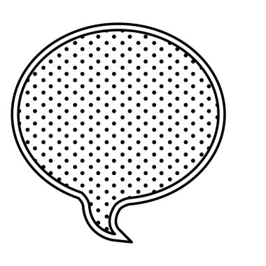 tek renkli siluet noktalı arka plan ile oval konuşma ile