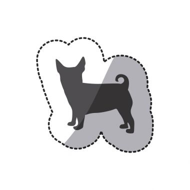 etiket siluet sevimli köpek hayvan