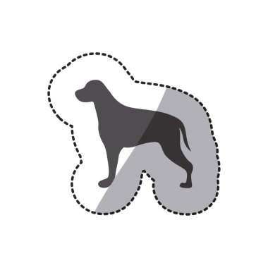 etiket siluet sevimli köpek hayvan