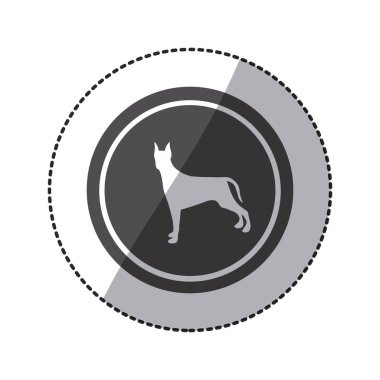 etiket siluet sevimli köpek hayvan