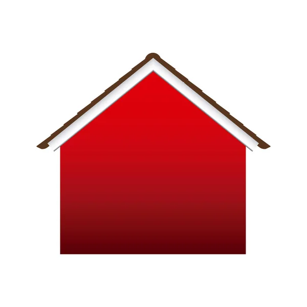 Maison de silhouette de façade colorée avec toit — Image vectorielle