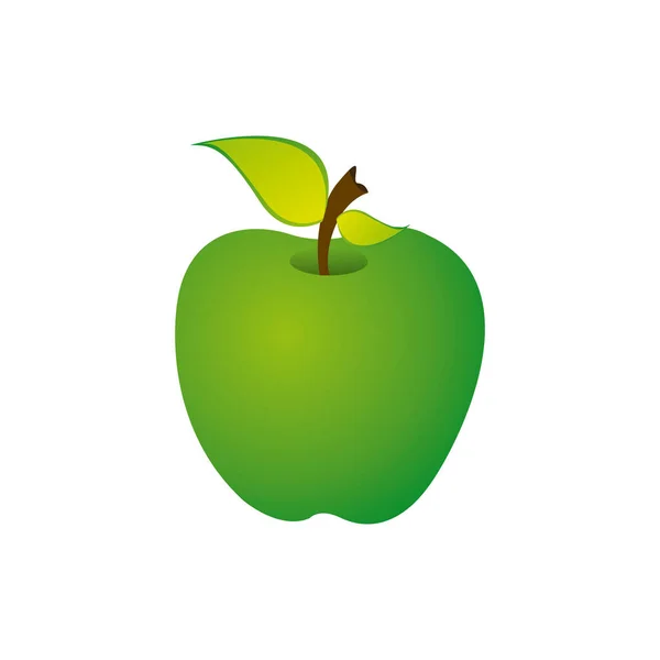 Colorido realista manzana verde fruta comida — Vector de stock