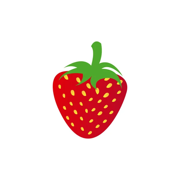 Kleurrijke realistische aardbei fruit eten — Stockvector