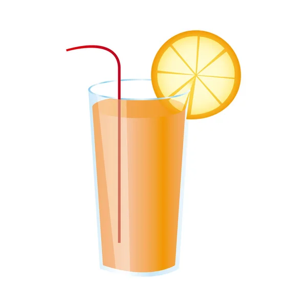 丰富多彩的现实橙色新鲜喝鸡尾酒杯 — 图库矢量图片