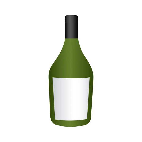 ラベルの付いたカラフルな現実的な広いシャンパン ボトル — ストックベクタ