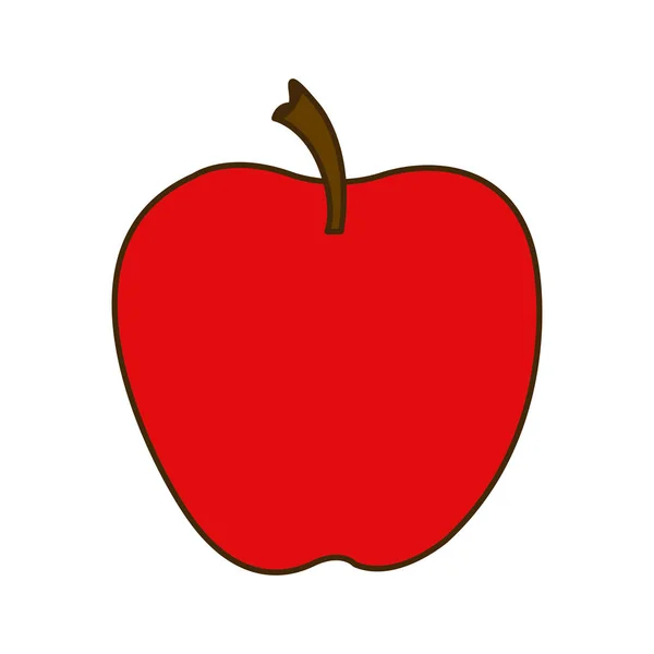 Kleurrijke silhouet cartoon rode appel fruit eten — Stockvector