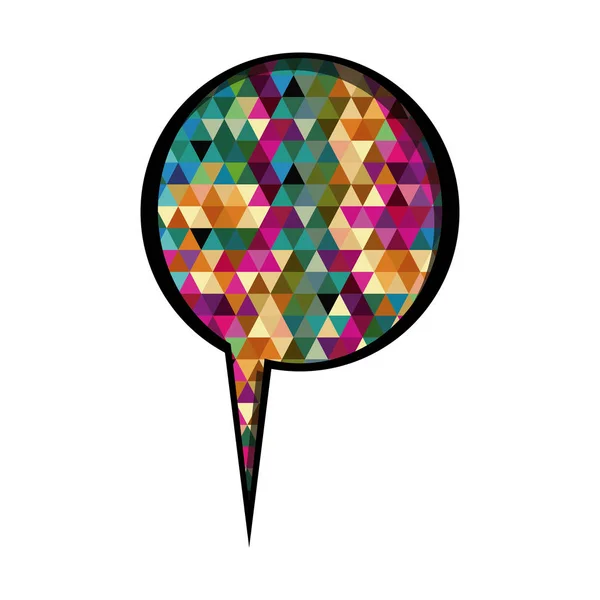 Discours circulaire coloré avec queue et fond abstrait — Image vectorielle