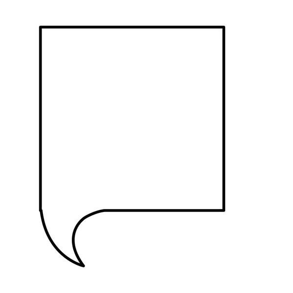 Μονόχρωμη περίγραμμα με τετράγωνο ομιλία — Διανυσματικό Αρχείο